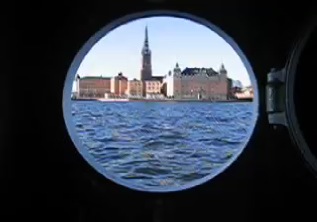 Stockholm: through the porthole of boat hostel
